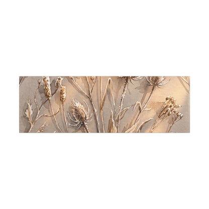 Japandi Dried Flowers in Golden Hour | Watercolor Canvas Art