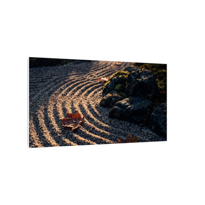 Rock Garden Moody Minimal Canvas Art | Bold Dark Japandi Art