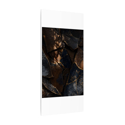 Fukinsei Broken Pottery Canvas Art - Dark Japandi Dark Texture