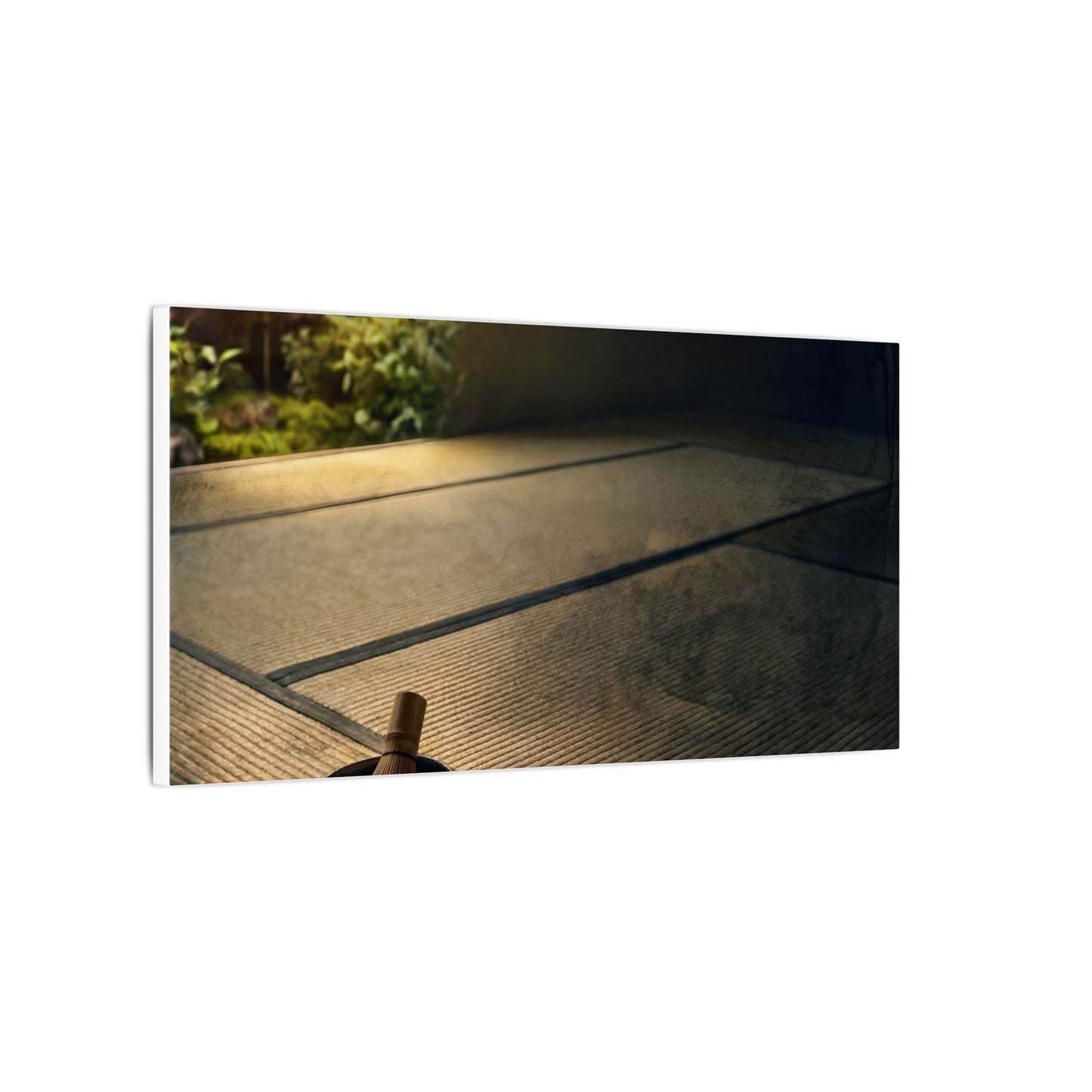 Dark Japandi Tea Ceremony in Golden Hour | Dark Texture Canvas Art