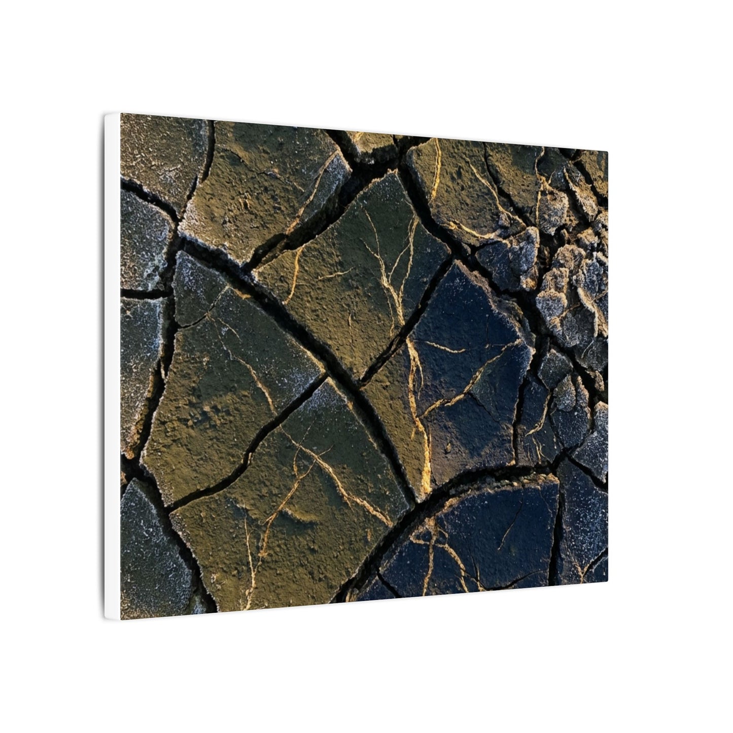 Winter Cracked Earth Moody Minimal Canvas Art | Atmospheric Decor
