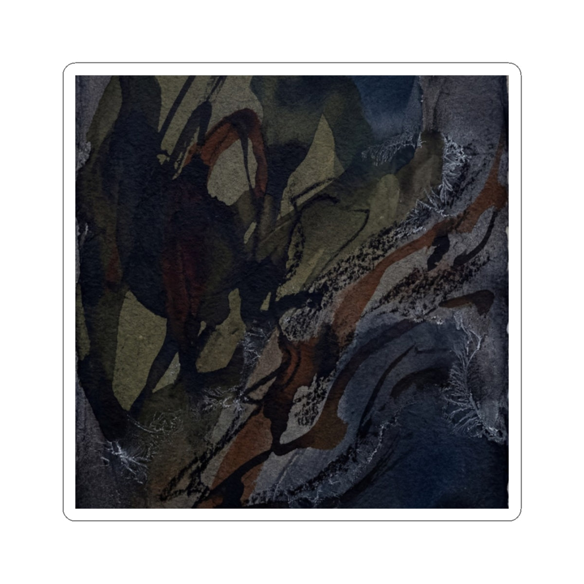 Overcast Shadow Play Sticker - Dark Japandi Fukinsei Art Print