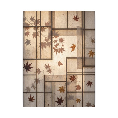 Shoji Screen Japanese Pattern Canvas Art | Neutral Japandi Art