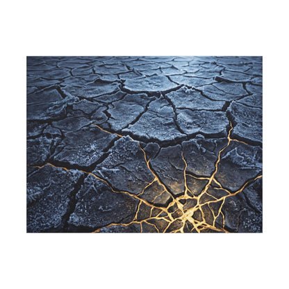 Moonlight Cracked Earth Canvas Art - Kintsugi Mono No Aware