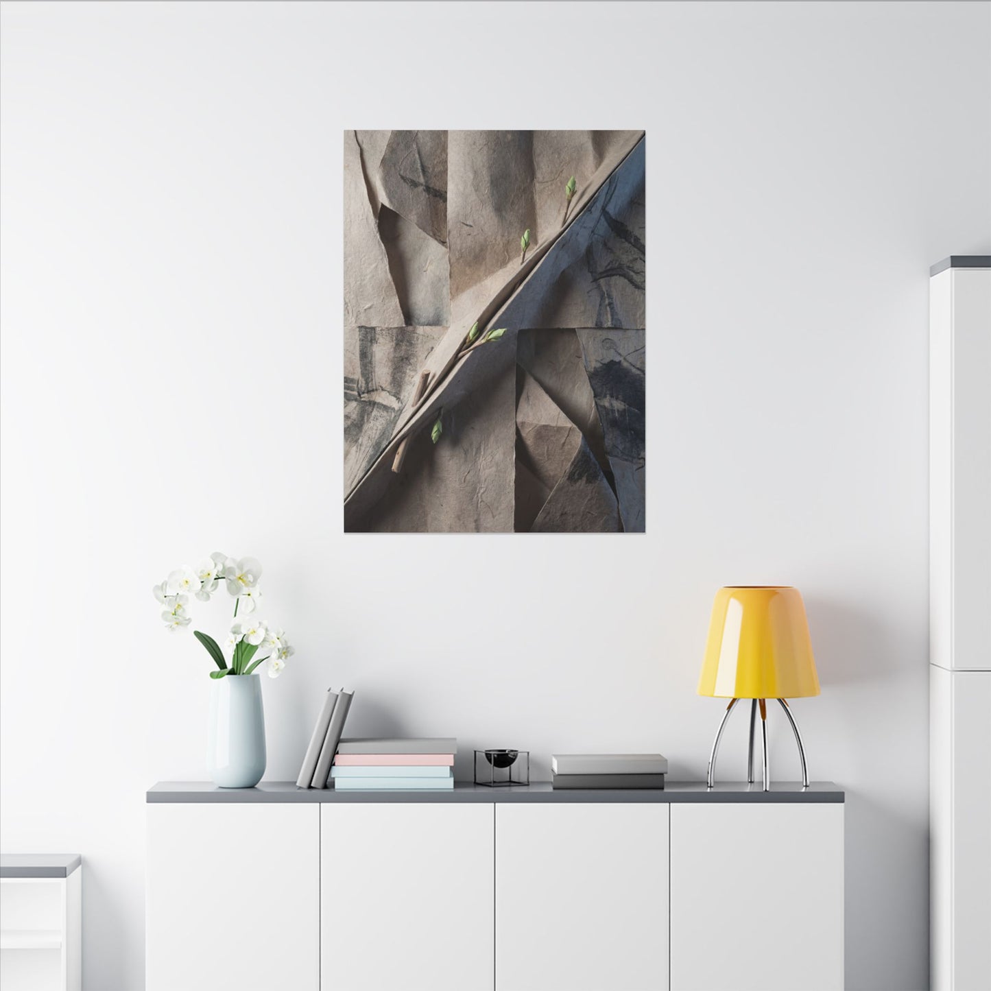 Paper Fold Canvas Art | Spring Japandi Japanese Pattern Art