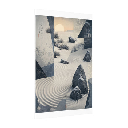 Seijaku Rock Garden Canvas Art - Zen Ukiyo E Inspired