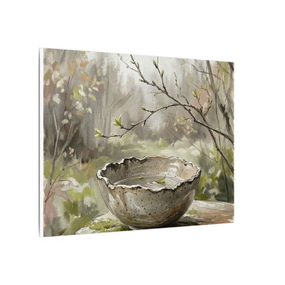 Japandi Ceramic Bowl in Overcast | Minimal Line Canvas Art