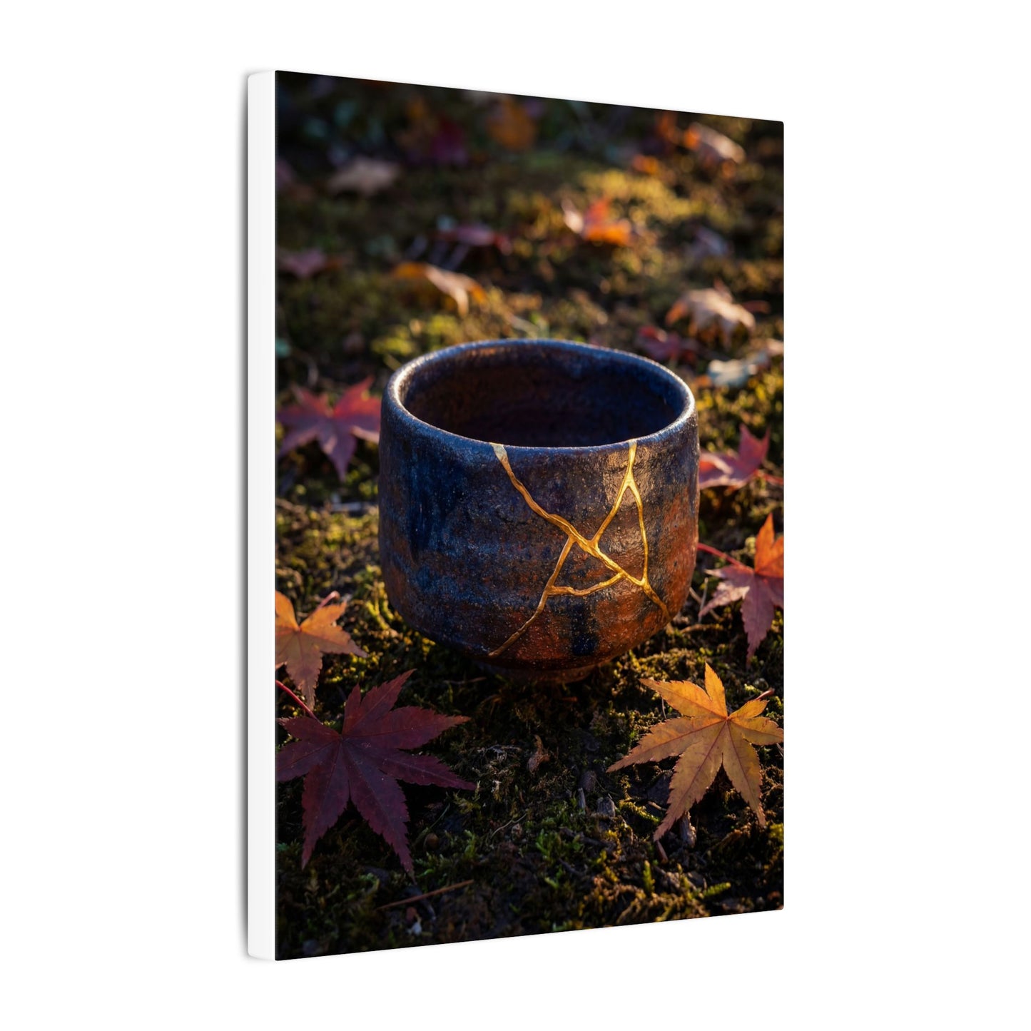Kanso Moonlit Garden Canvas Art - Kintsugi Gold Repair