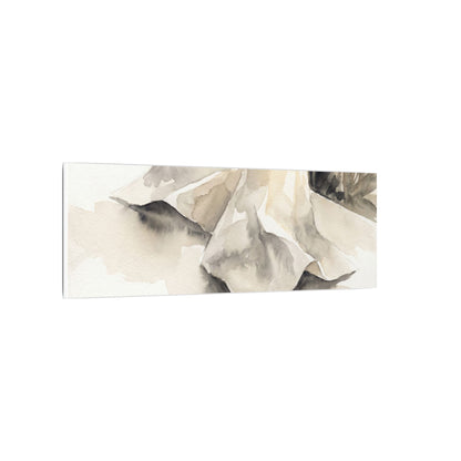 Paper Fold Watercolor Canvas Art | Warm Japandi Art
