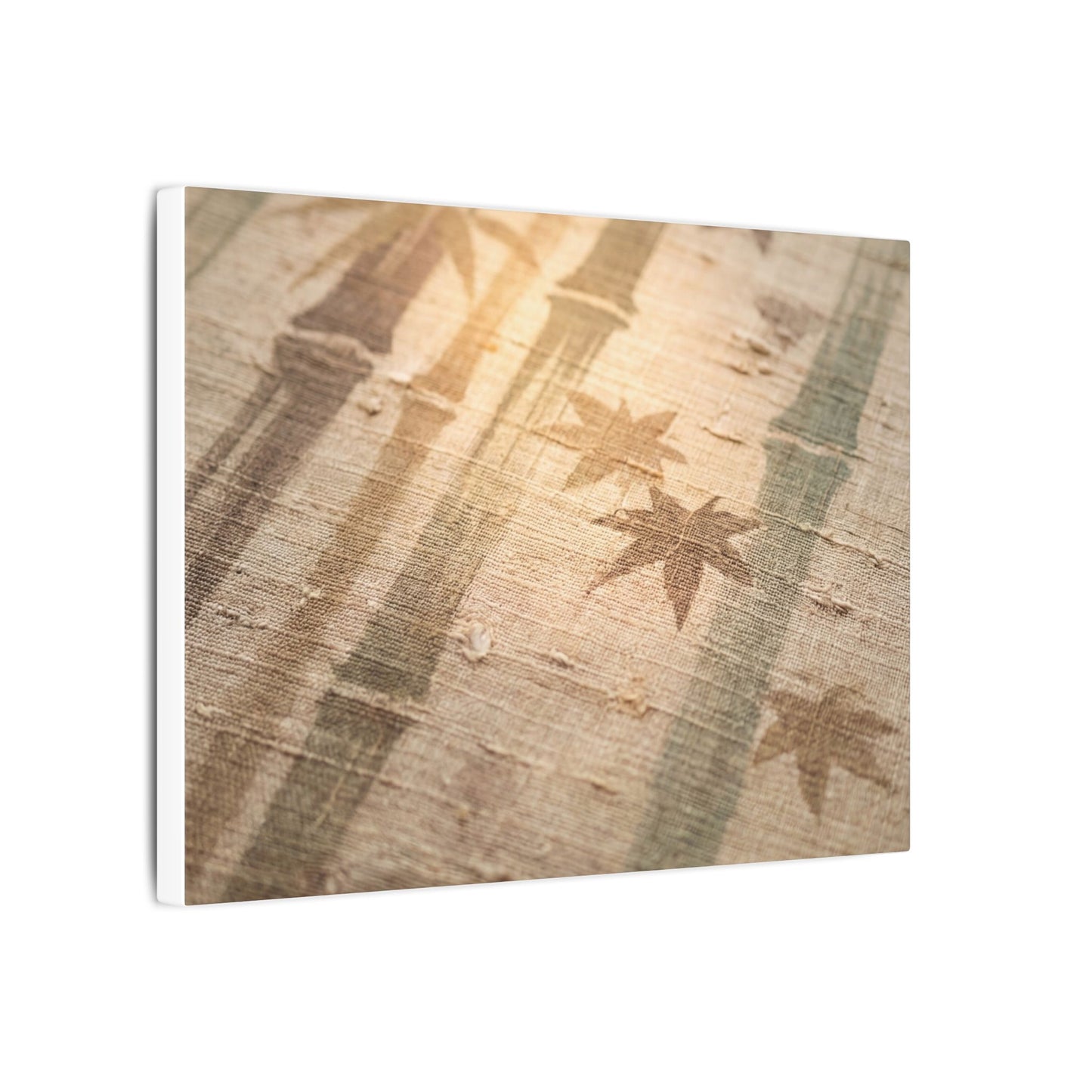 Autumn Bamboo Grove Japanese Pattern Canvas Art | Neutral Decor