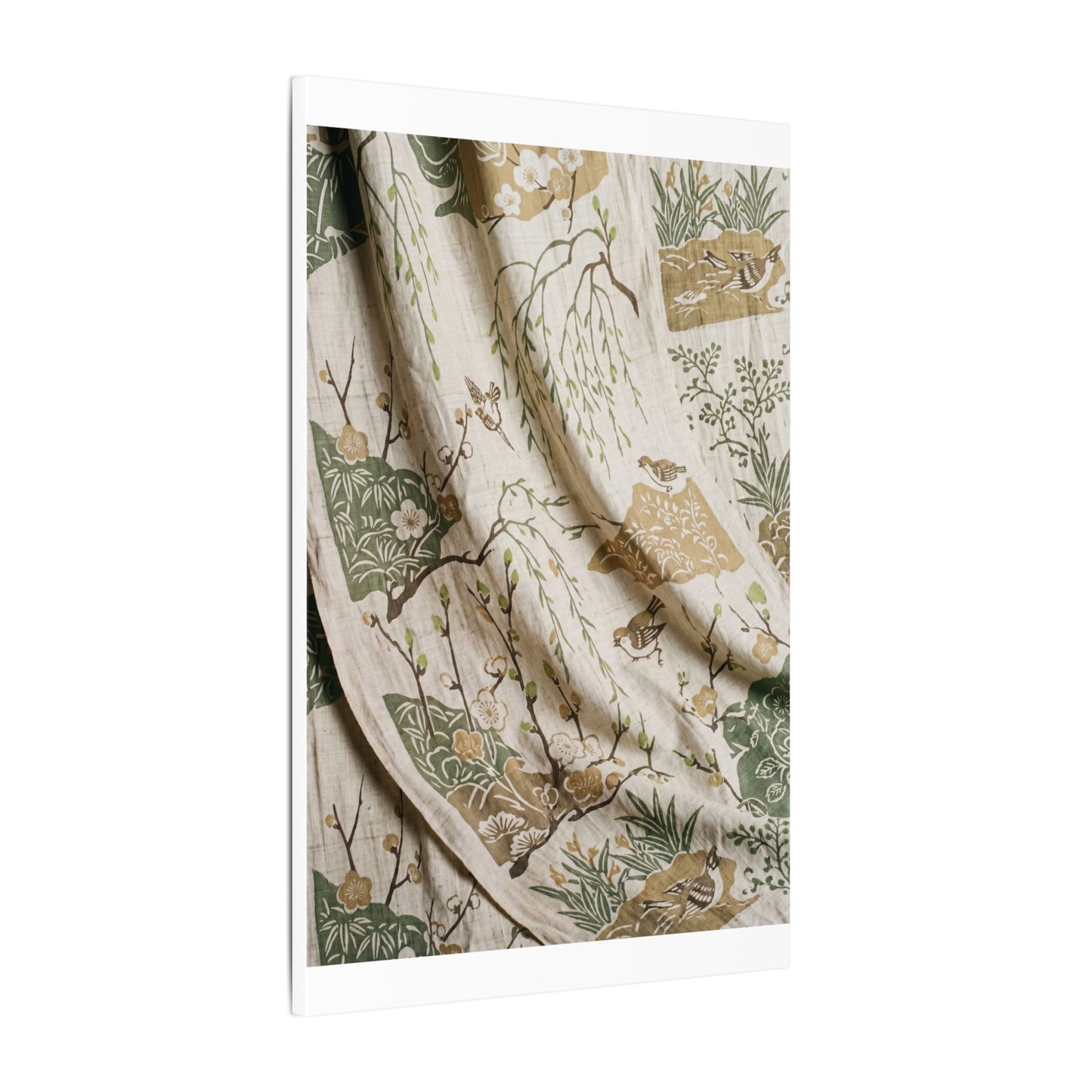 Silk Drape Canvas Art | Spring Japandi Japanese Pattern Art