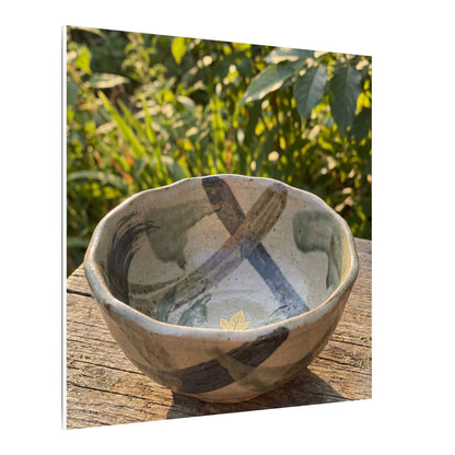 Earthy Ceramic Bowl Canvas Art - Japanese Pattern Japandi