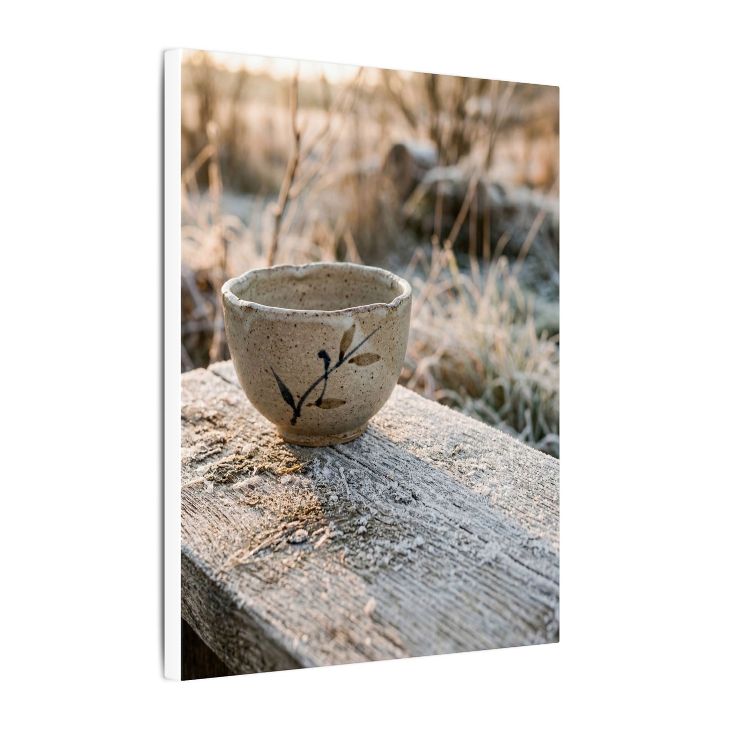 Golden Hour Ceramic Bowl Canvas Art - Japandi Ma