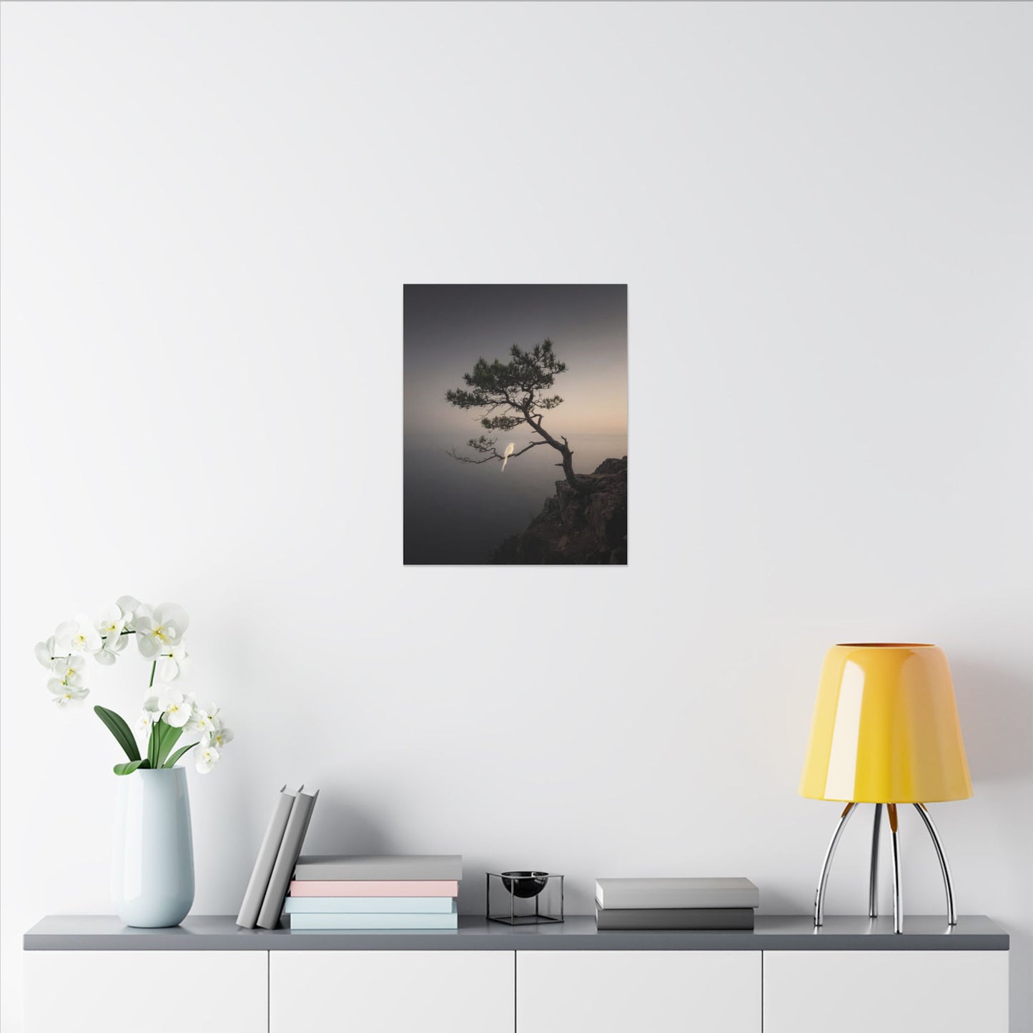 Dawn Pine Tree Canvas Art - Dark Japandi Datsuzoku
