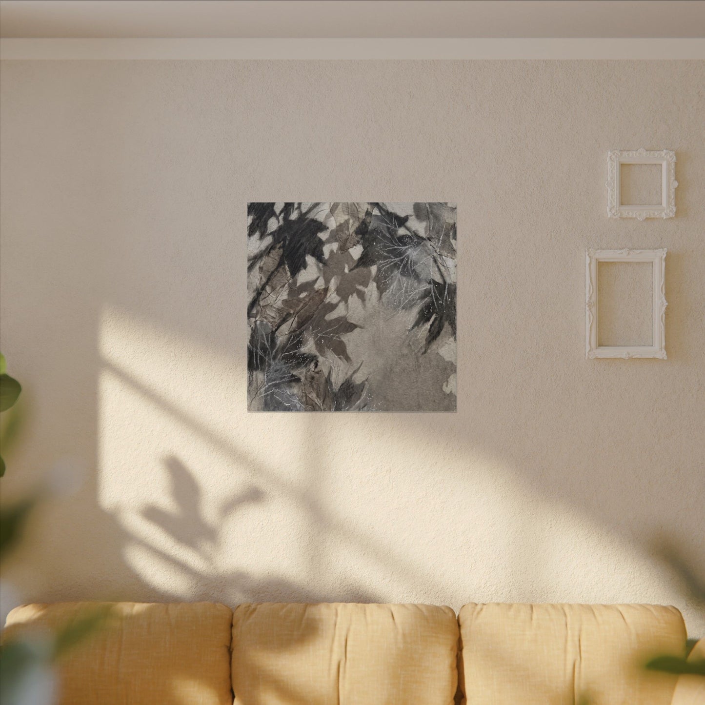 Shadow Play Texture Canvas Art | Cozy Japandi Art