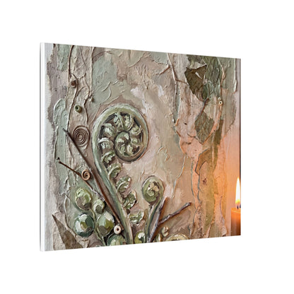Japandi Fern Unfurling in Candlelight | Texture Canvas Art