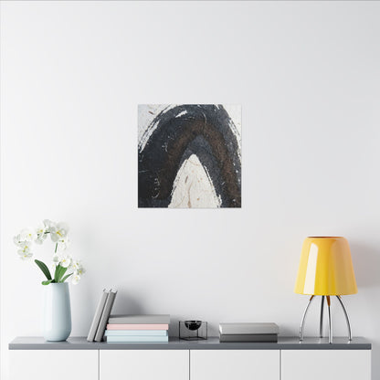 Moody Ink Brushstroke Canvas Art - Moody Minimal Dark Japandi