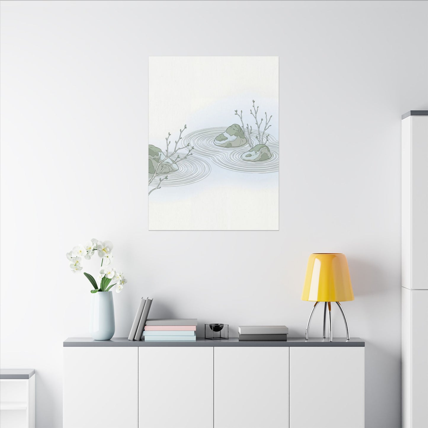 Moonlight Rock Garden Canvas Art - Japandi Ma