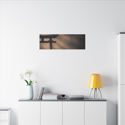 Torii Gate Shadow Zen Canvas Art | Bold Dark Japandi Art