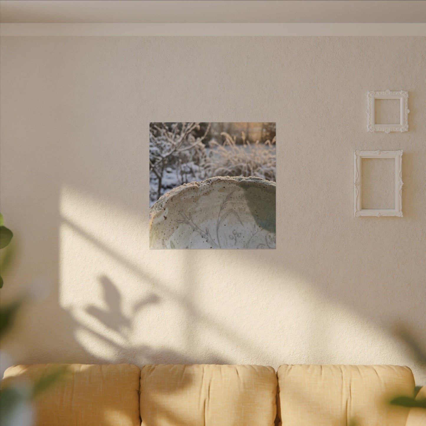 Ceramic Bowl Canvas Art | Winter Japandi Minimal Line Art