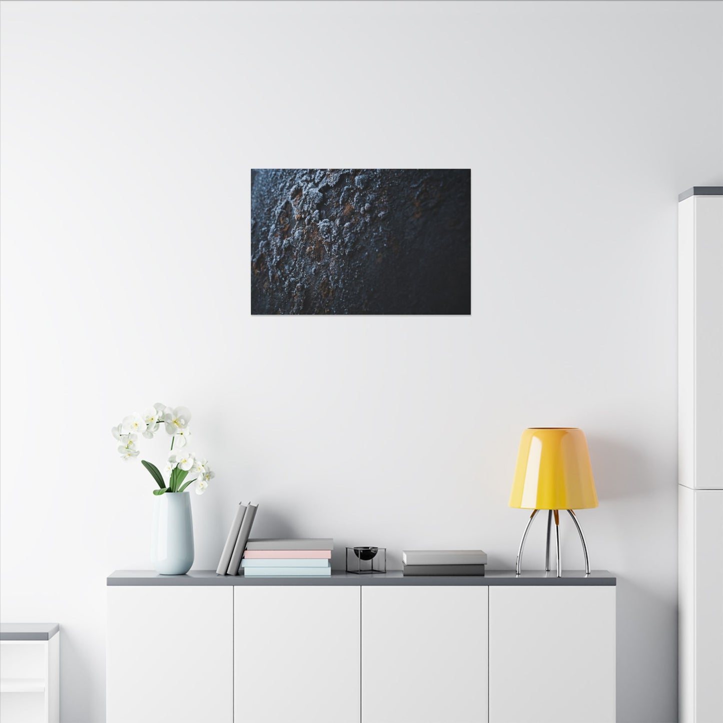 Rust Patina Canvas Art | Winter Dark Japandi Shadow Zen Art