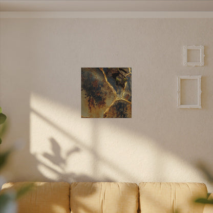 Datsuzoku Rust Patina Canvas Art - Kintsugi Crackle Gold