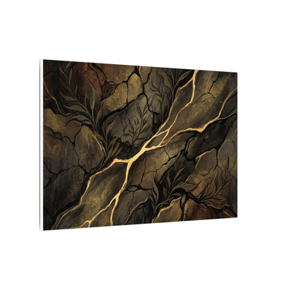 Cracked Earth Charcoal Ink Canvas Art | Bold Dark Japandi Art