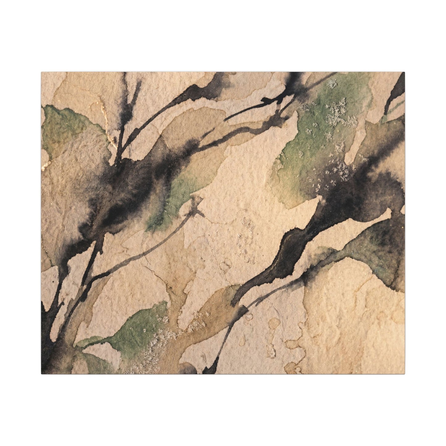 Japandi Shadow Play in Golden Hour | Watercolor Canvas Art