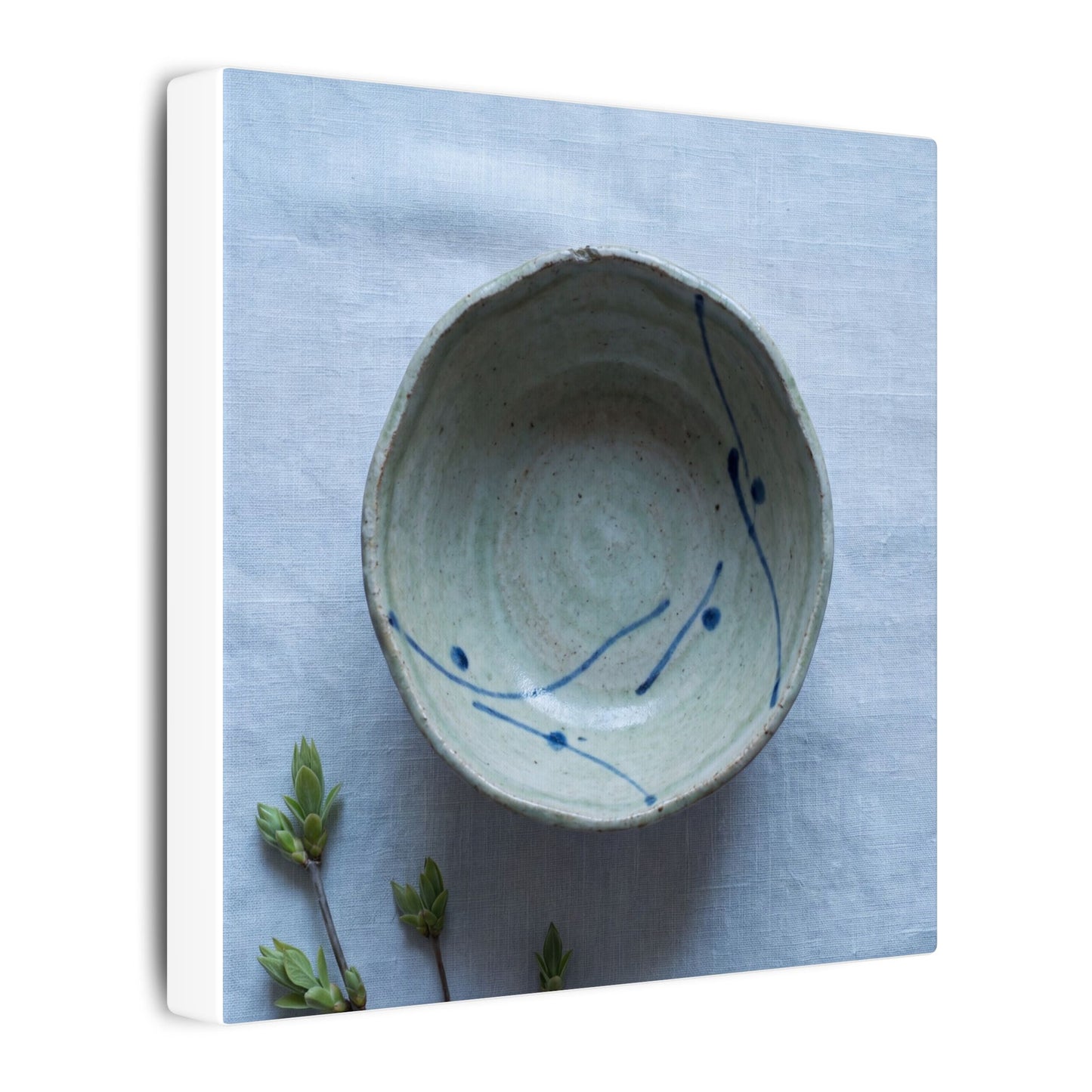 Spring Ceramic Bowl Minimal Line Canvas Art | Warm Decor