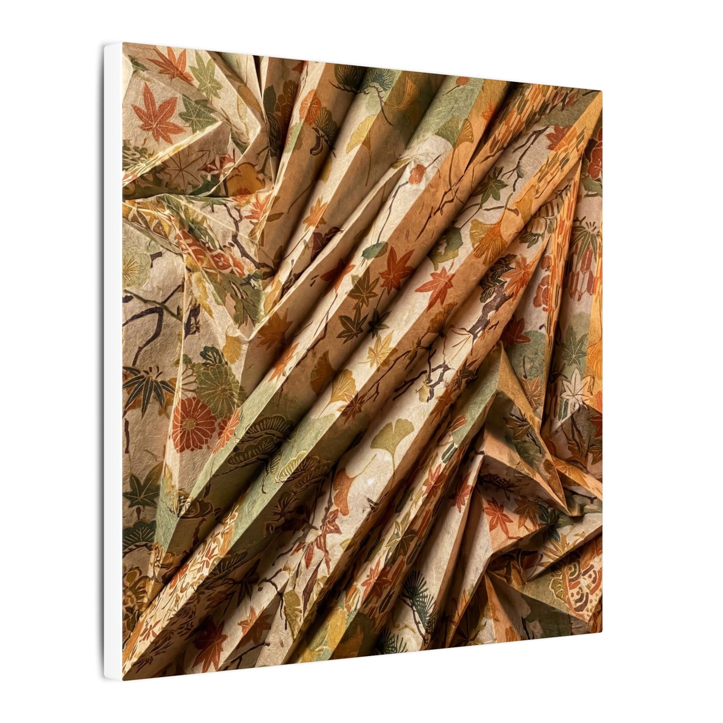 Paper Fold Autumn Canvas Art | Japandi Earthy Design