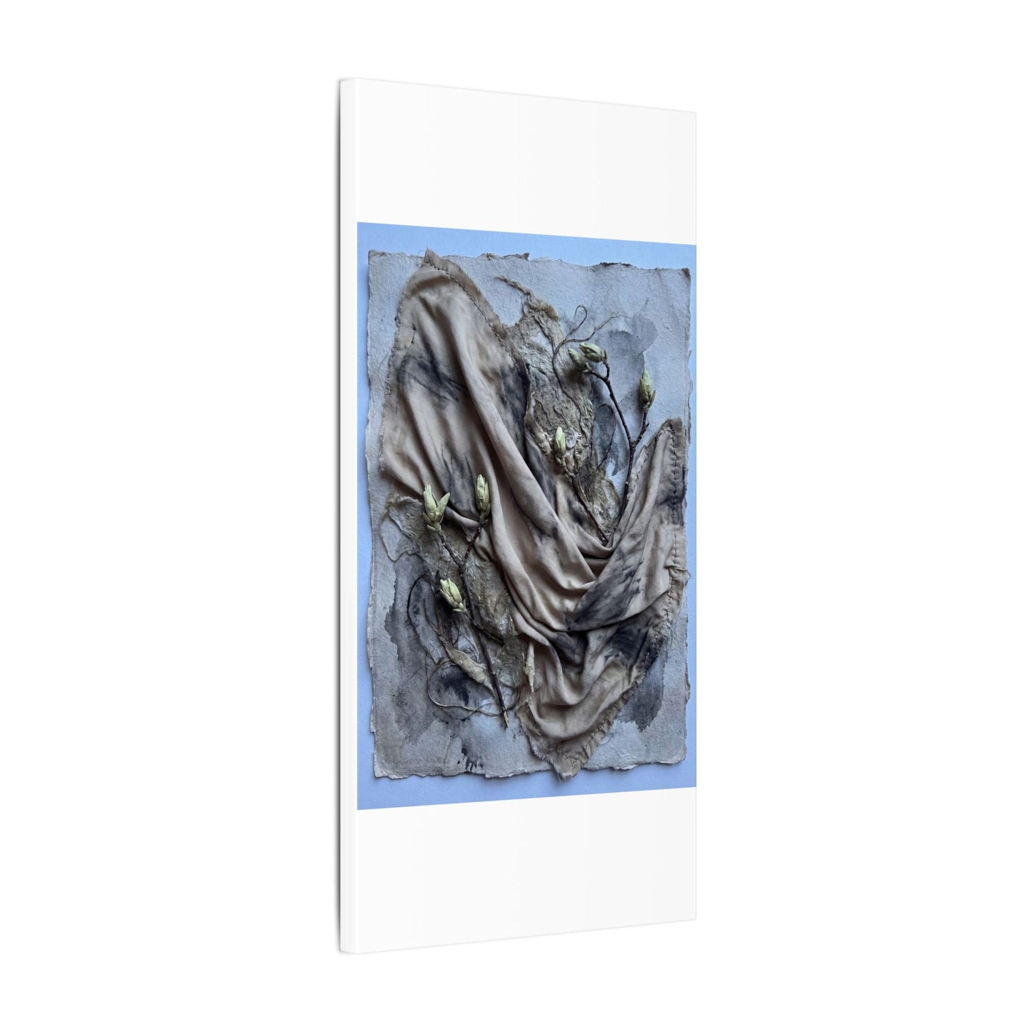 Japandi Silk Drape in Moonlight | Texture Canvas Art