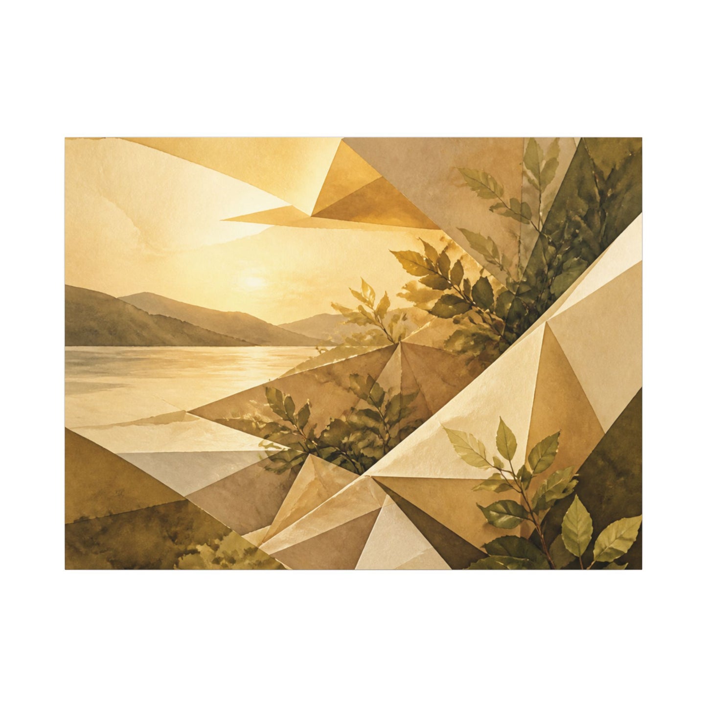 Golden Hour Paper Fold Canvas Art - Japandi Ma