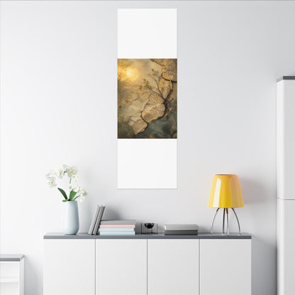 Cracked Earth Spring Canvas Art | Japandi Warm Design