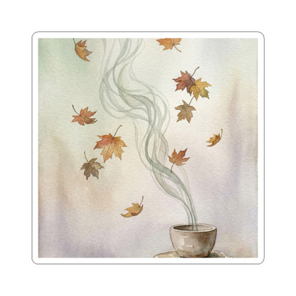 Japandi Incense Smoke in Dawn | Watercolor Sticker Art Print