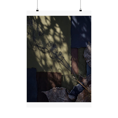 Atmospheric Incense Smoke Wall Art Print - Dark Texture Dark Japandi