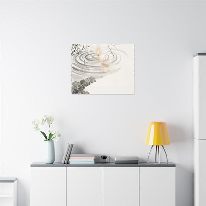 Water Ripple Sumi E Canvas Art | Tranquil Zen Art