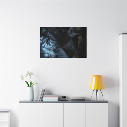 Shadow Play Winter Canvas Art | Dark Japandi Luxurious Design
