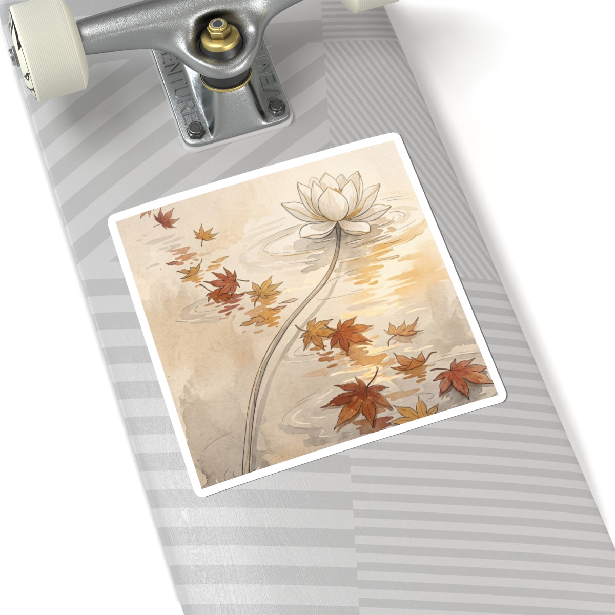 Lotus Flower Autumn Sticker | Japandi Elegant Design