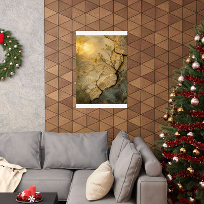 Cracked Earth Texture Wall Art Print | Earthy Japandi Art