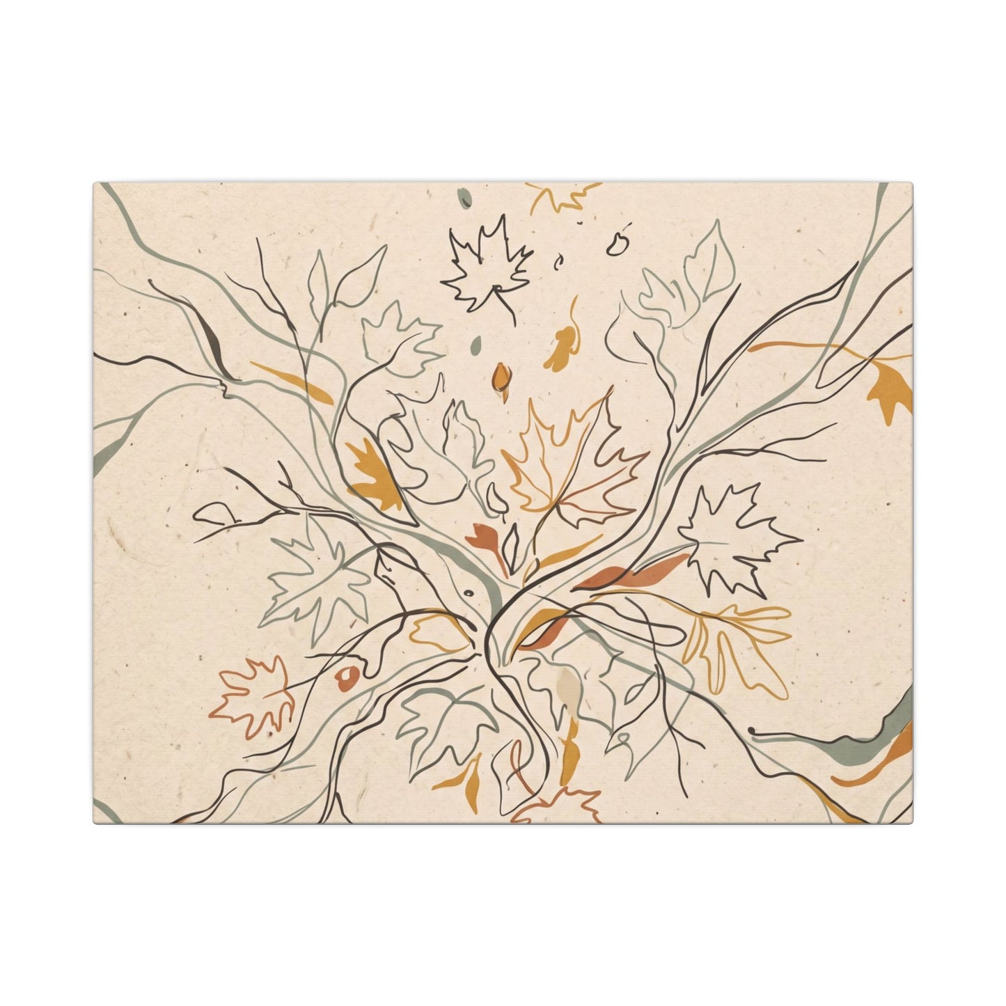 Warm Shadow Play Canvas Art - Minimal Line Japandi