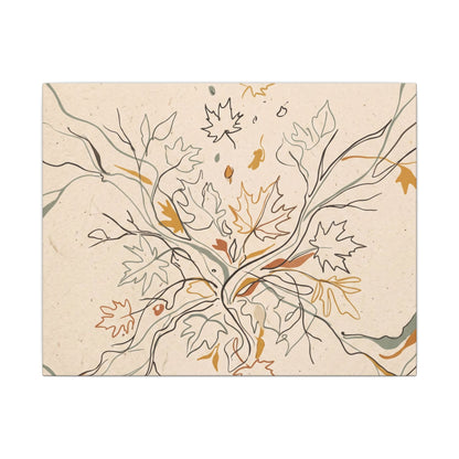 Warm Shadow Play Canvas Art - Minimal Line Japandi