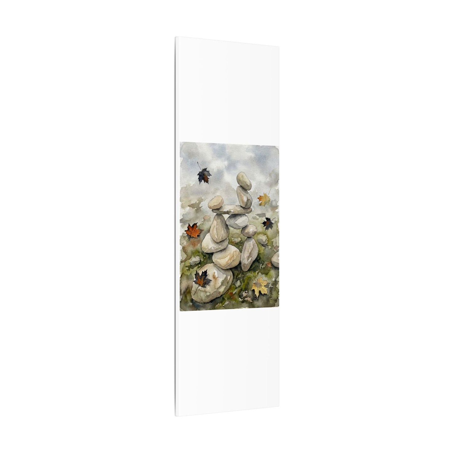 Overcast River Stones Canvas Art - Japandi Fukinsei