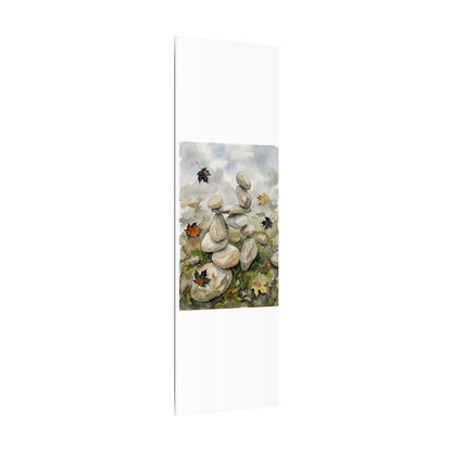 Overcast River Stones Canvas Art - Japandi Fukinsei