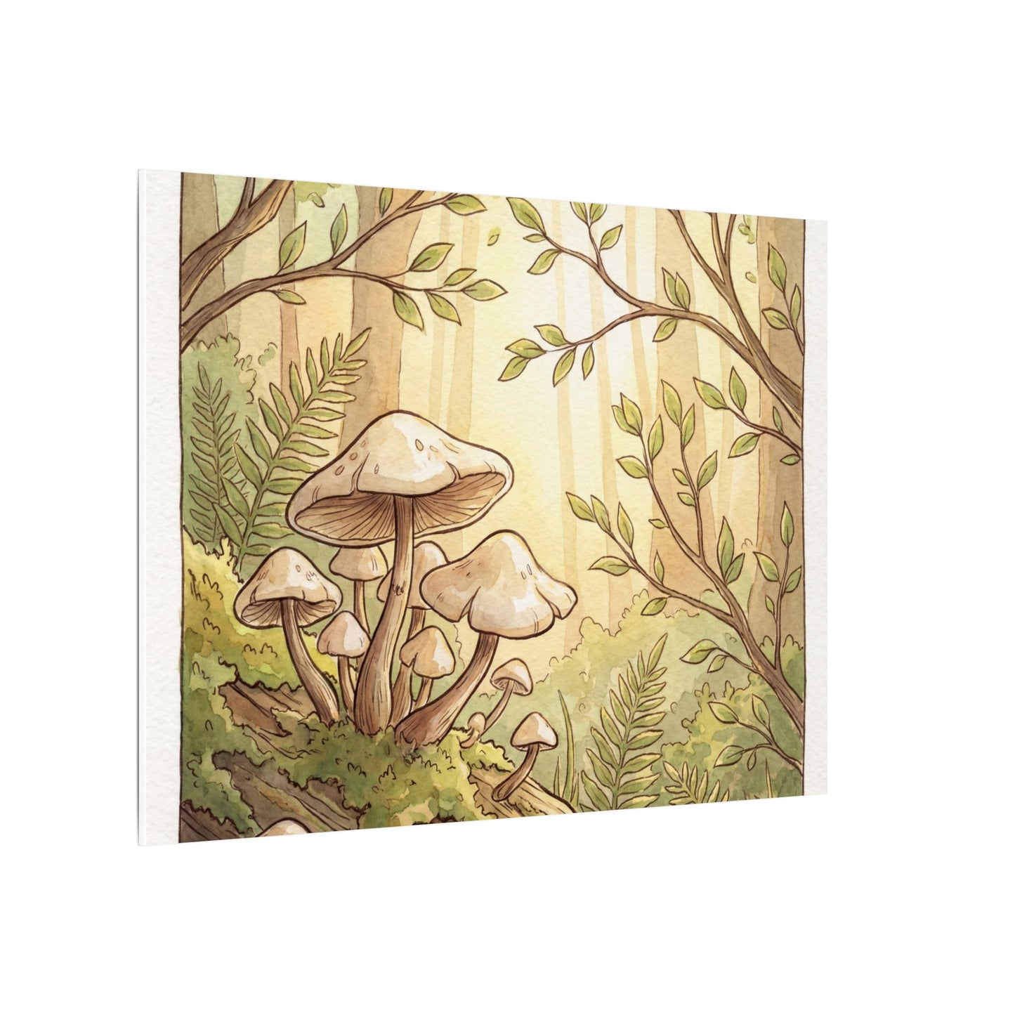 Spring Wild Mushrooms Mushroom Illustration Canvas Art | Cozy Decor