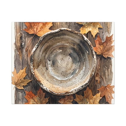 Ma Ceramic Bowl Canvas Art - Japandi Watercolor
