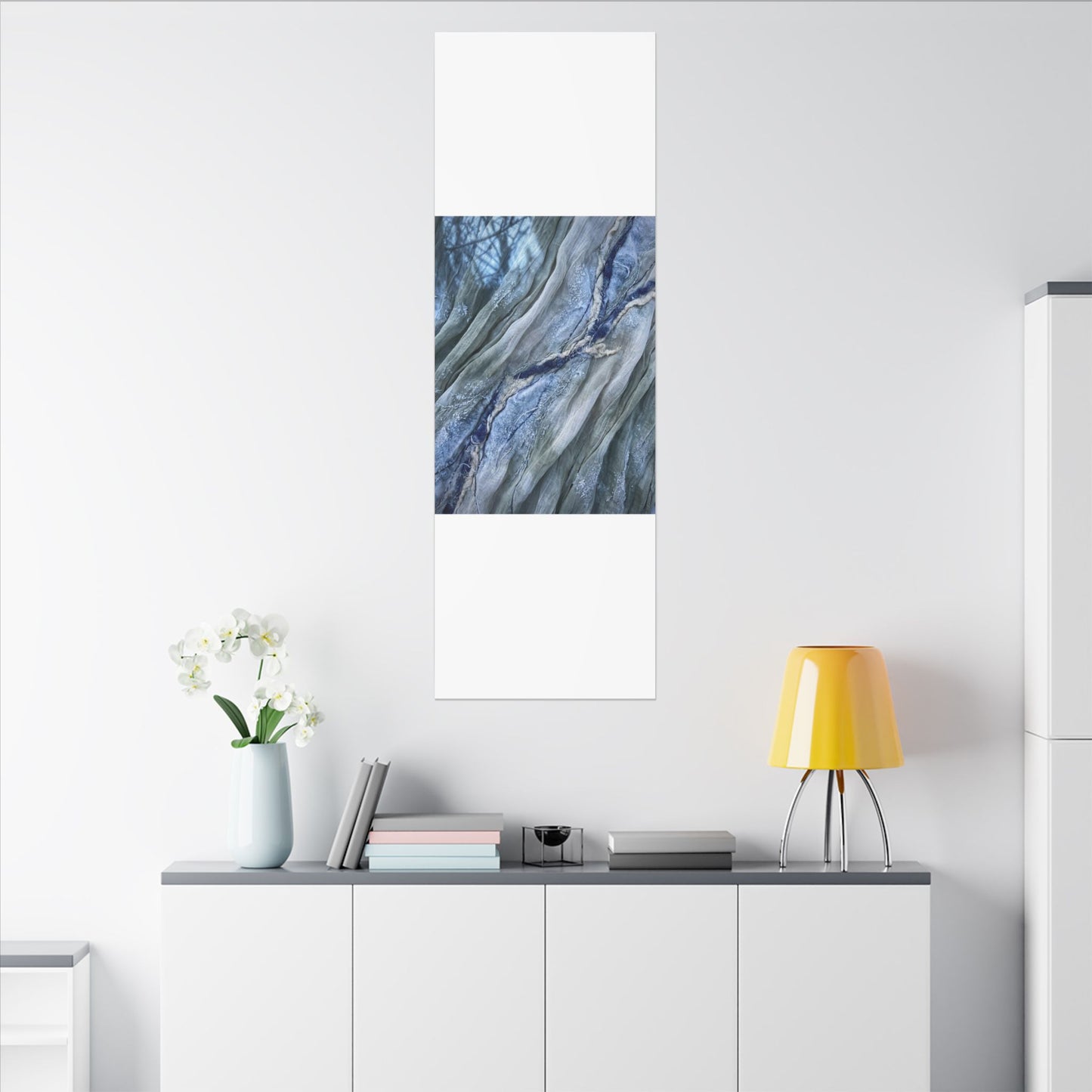 Moonlight Silk Drape Canvas Art - Japandi Mono No Aware