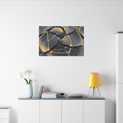 Broken Pottery Winter Canvas Art | Kintsugi Resilient Design