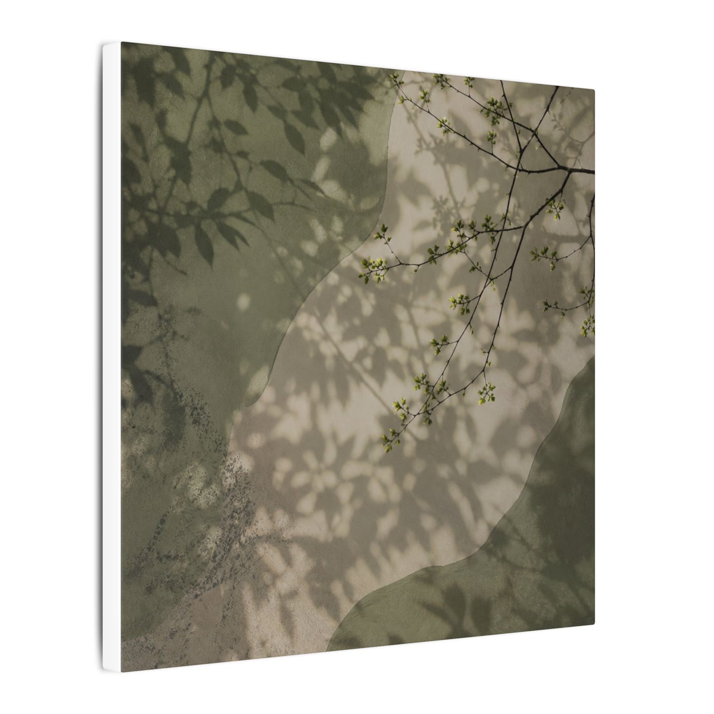 Neutral Shadow Play Canvas Art - Japanese Pattern Japandi