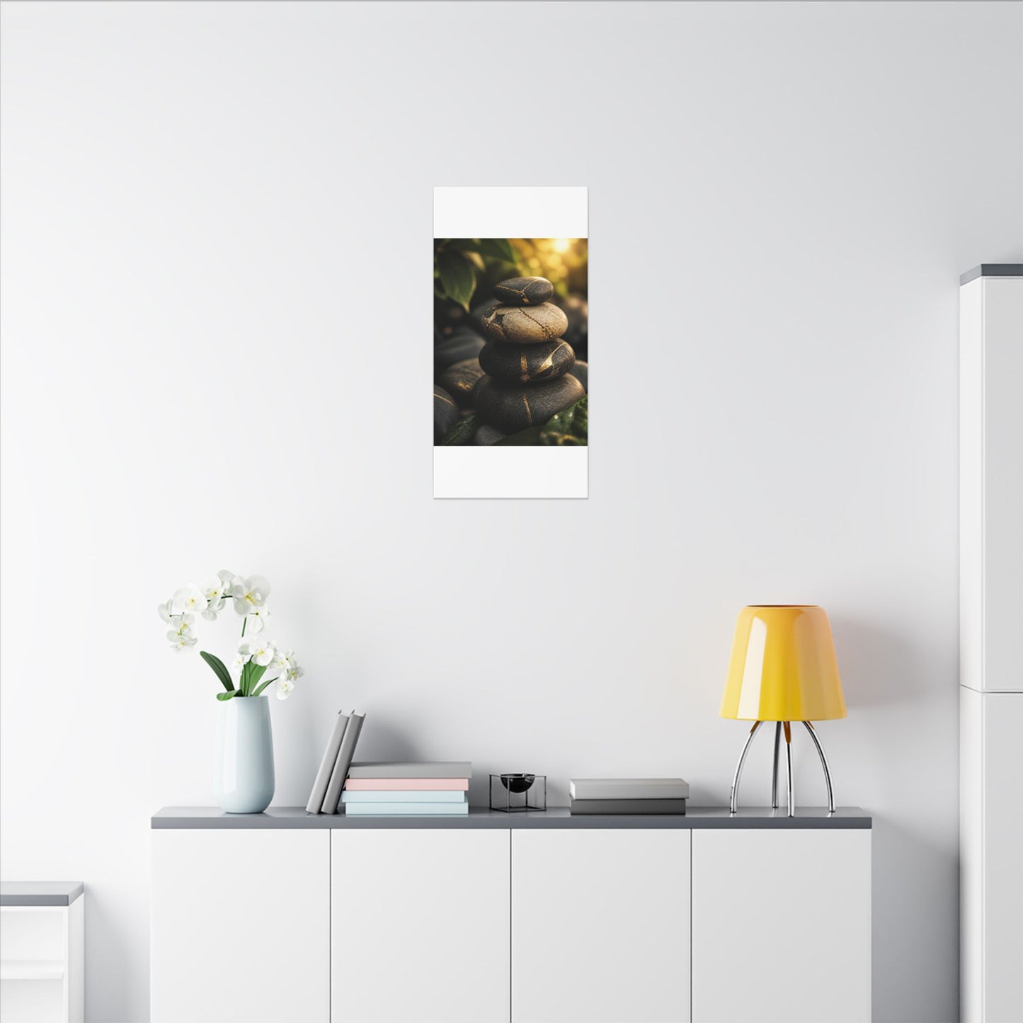 Summer River Stones Broken Beauty Canvas Art | Healing Decor