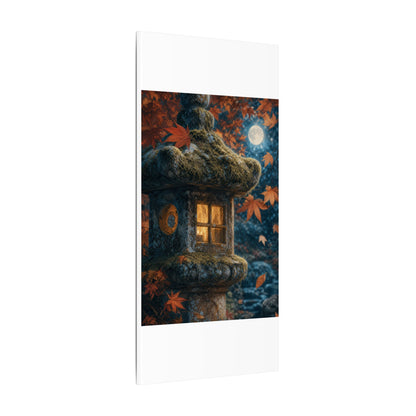 Autumn Stone Lantern Forest Whimsy Canvas Art | Earthy Decor